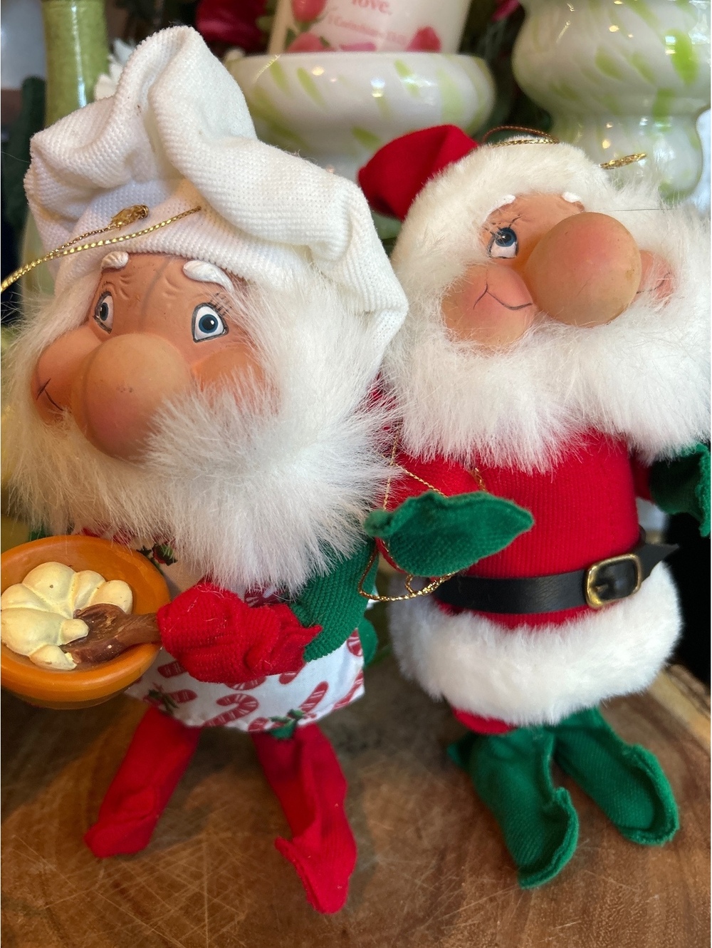 Vintage Santa's Best Christmas Elf and Santa Claus Figurines Set